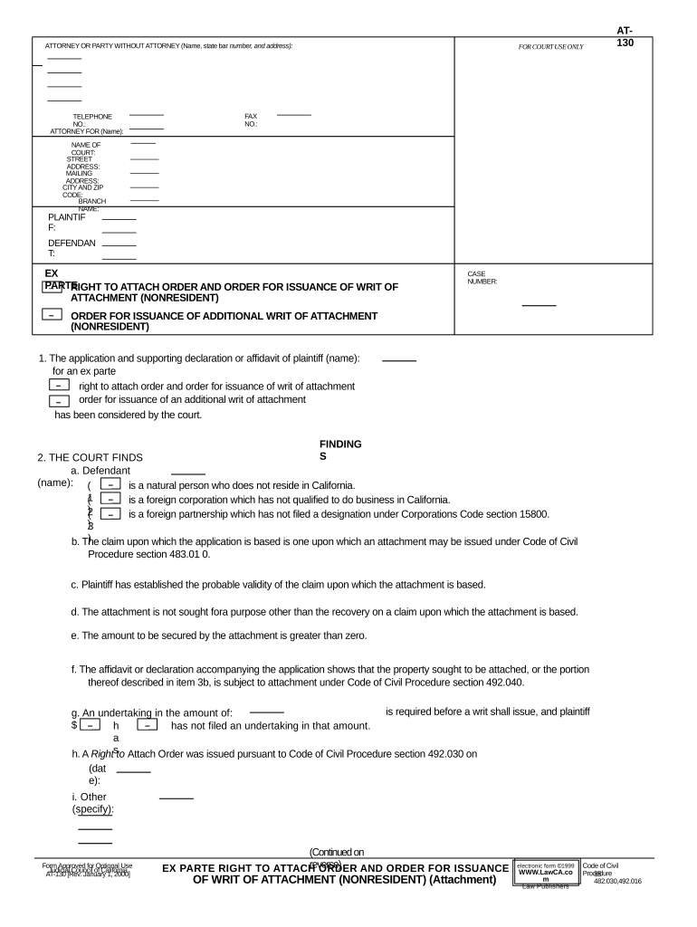 California Attach at  Form