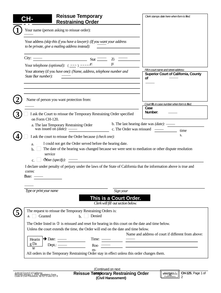 CH 125  Form