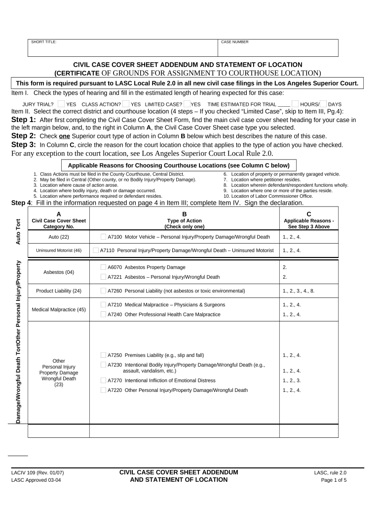 Fill and Sign the Ca Civil Form