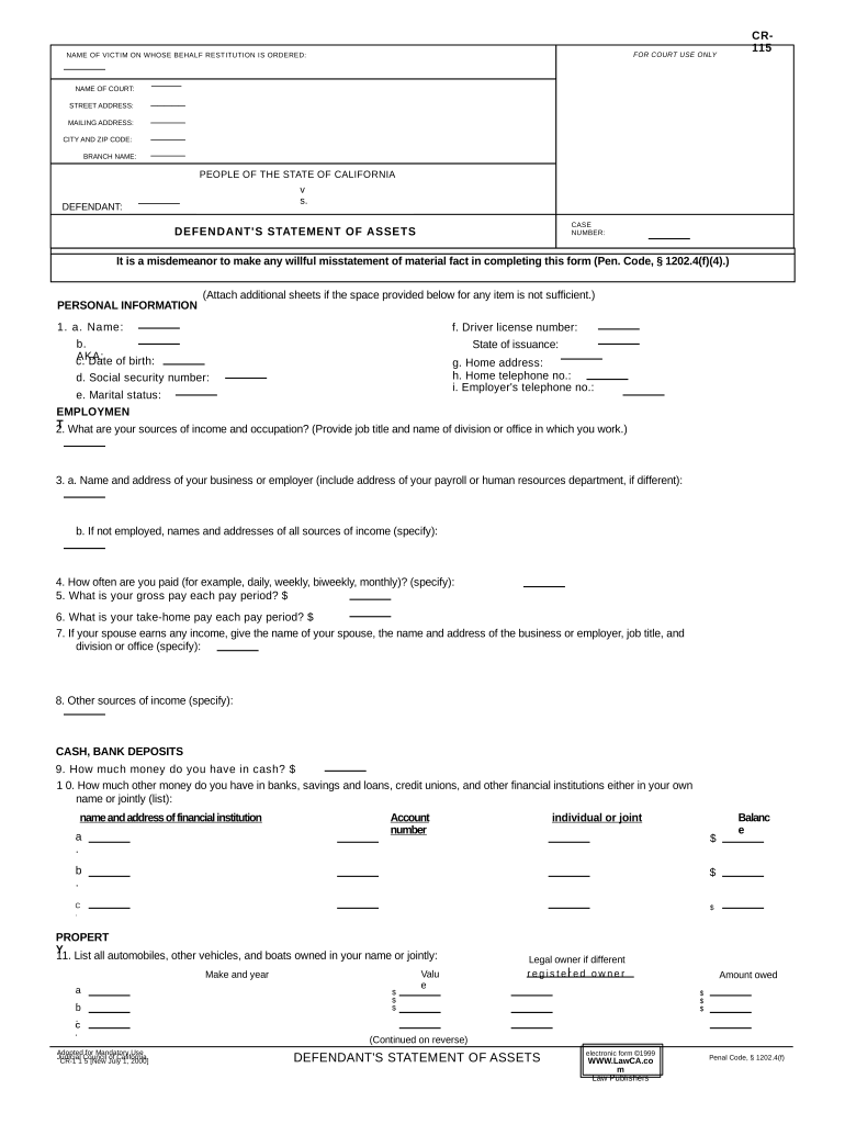 Ca Assets  Form