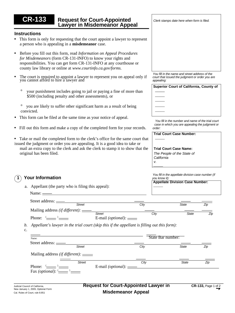 Misdemeanor Appeal  Form
