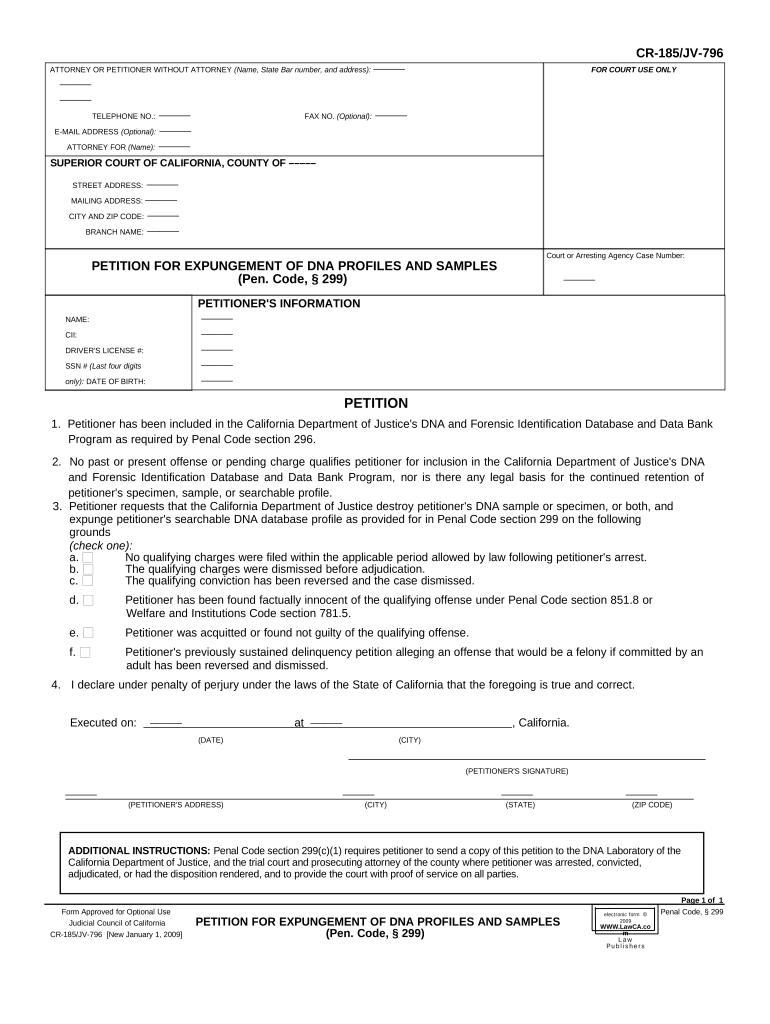 Ca Expungement  Form