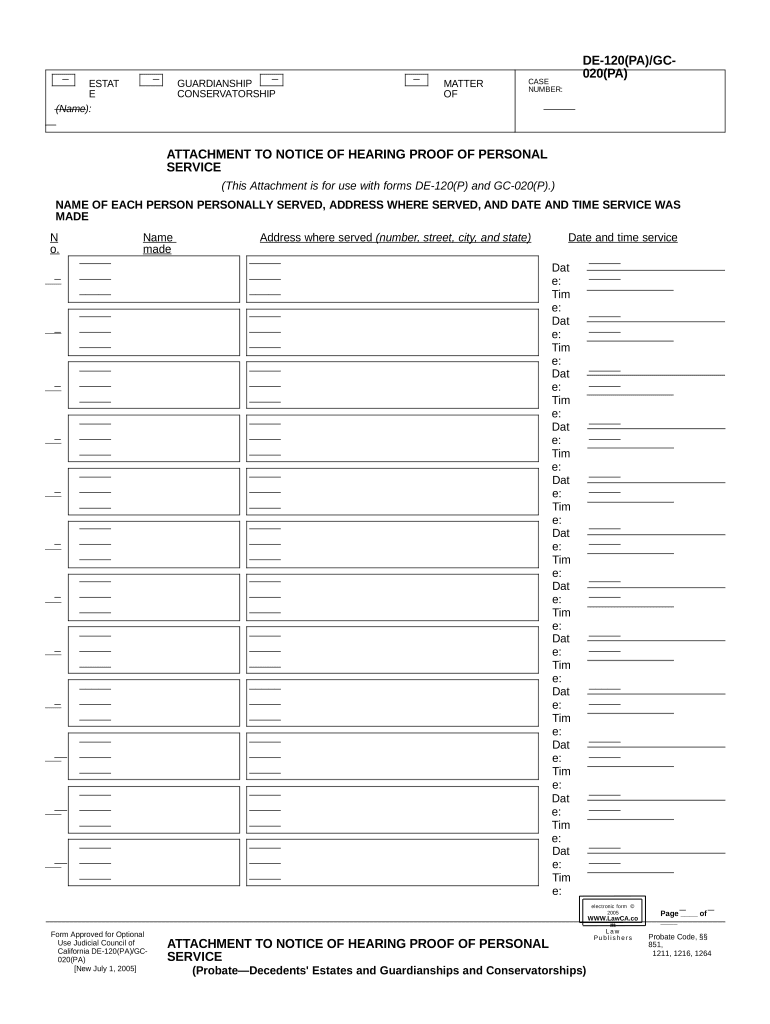 Attachment Hearing  Form