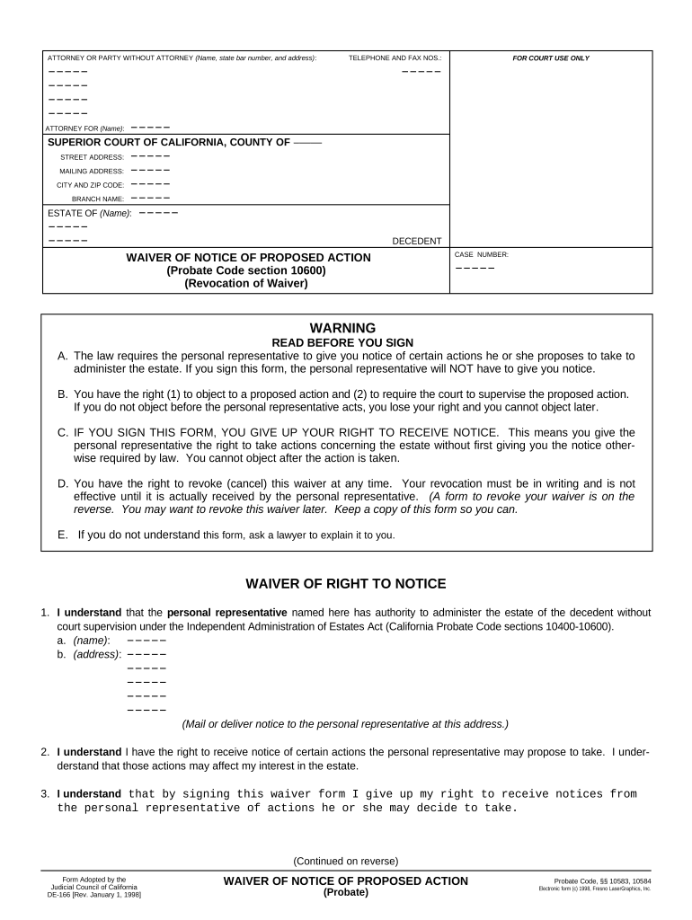 Proposed Action  Form