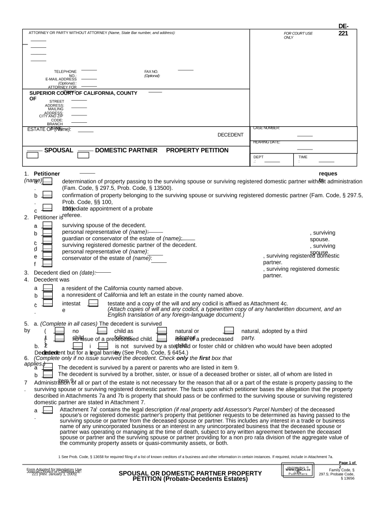 Spousal Property Ca  Form