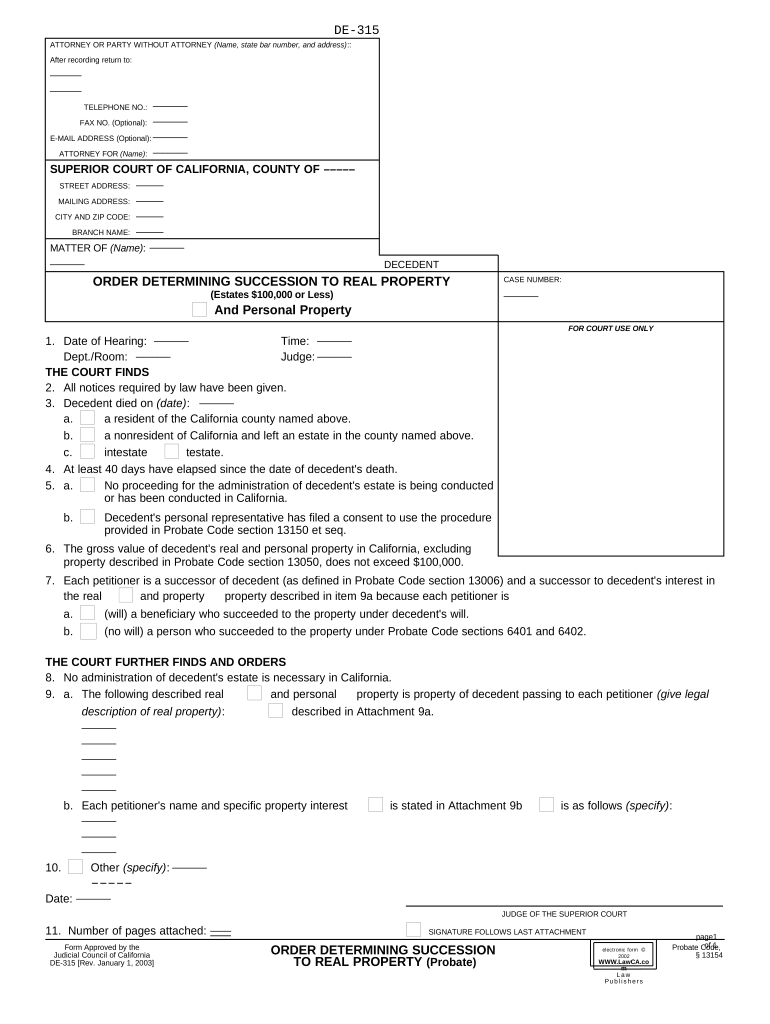 California Real Property  Form
