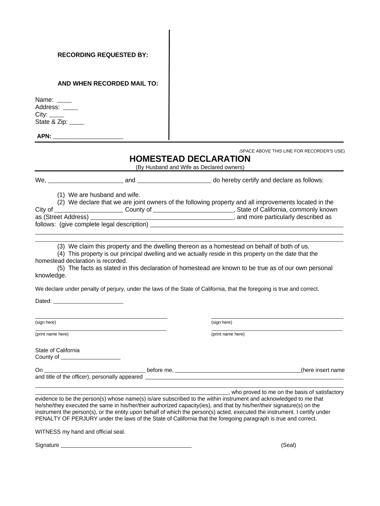 California Husband  Form