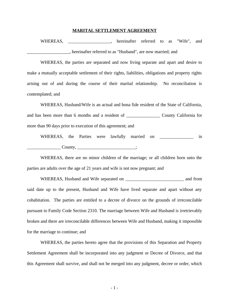 Legal Settlement Agreement  Form