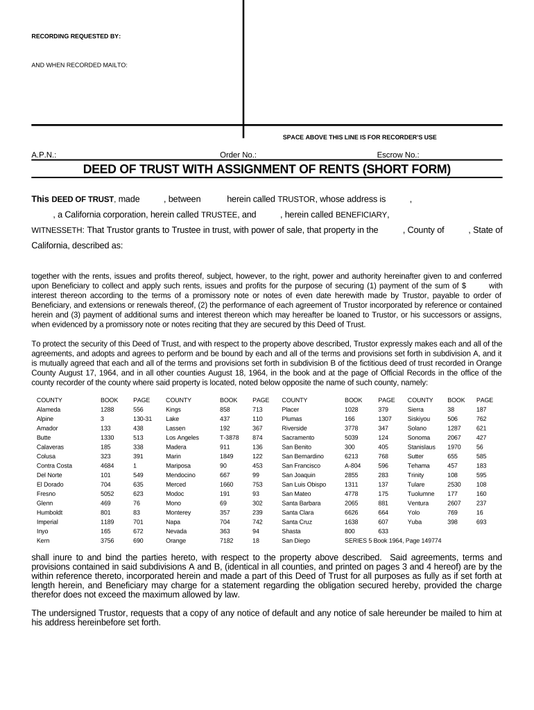 Ca Deed Trust Form