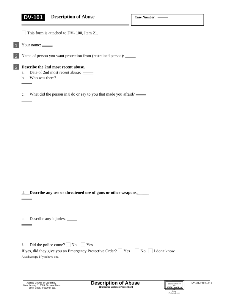 Domestic Violence  Form