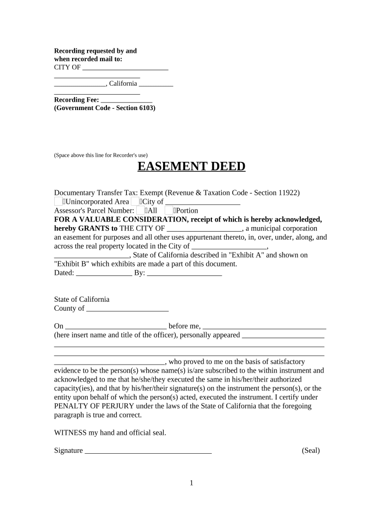 Easement Deed Form