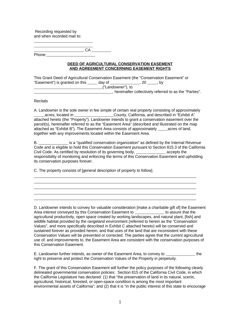 California Easement Form