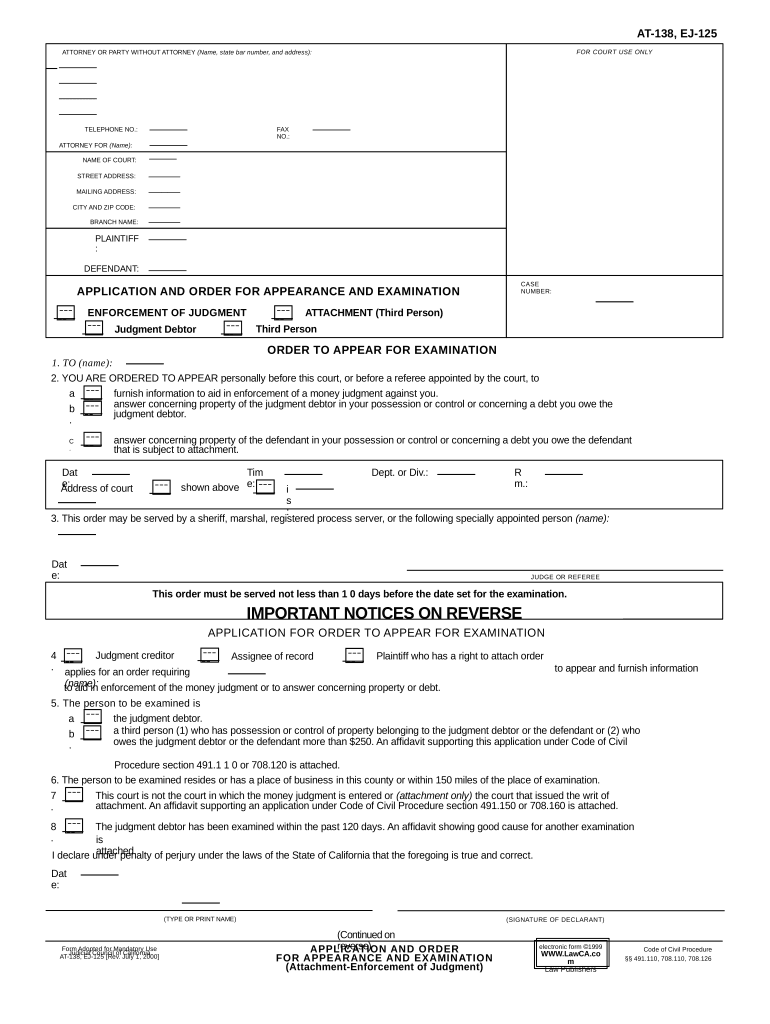 Appearance Examination  Form