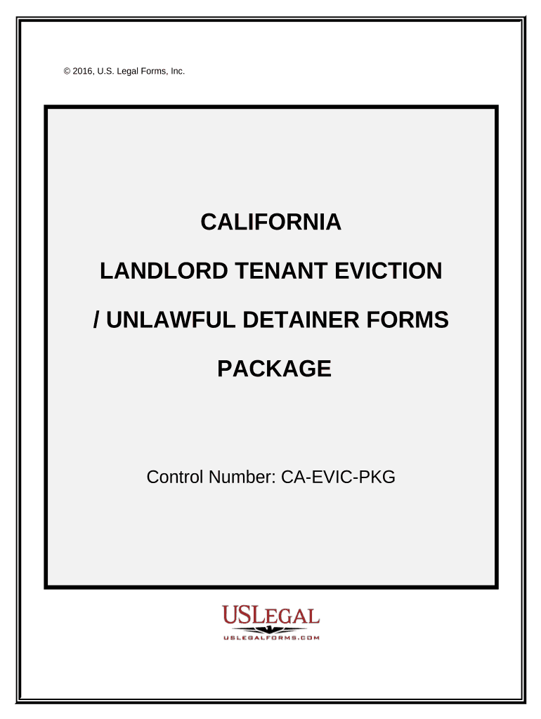 California Landlord Tenant Eviction Unlawful Detainer Forms Package California