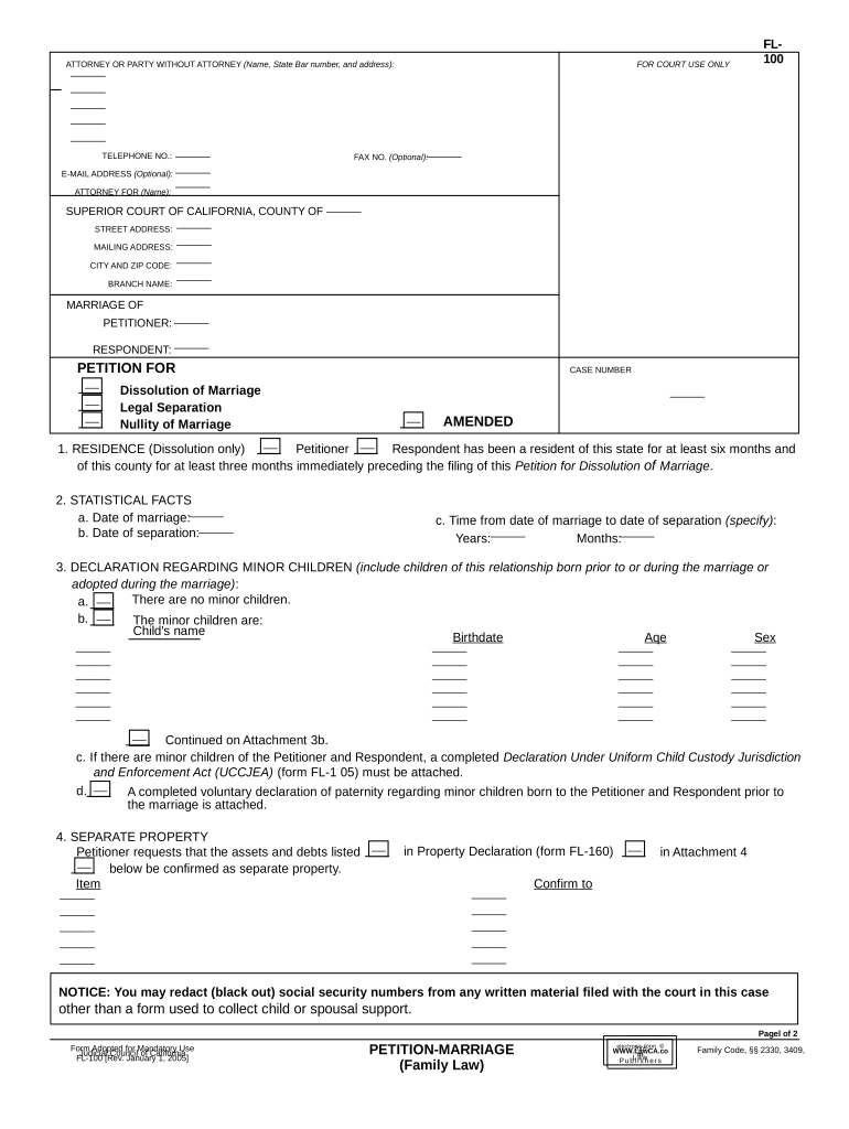 Petition Family  Form
