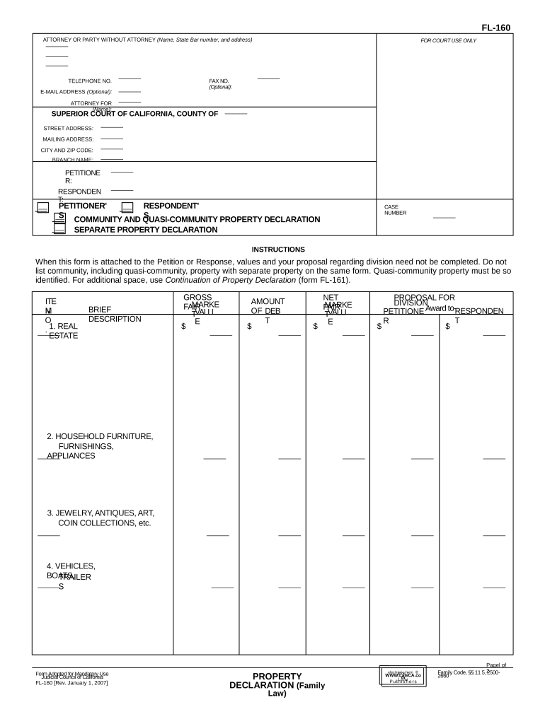 Property Declaration  Form