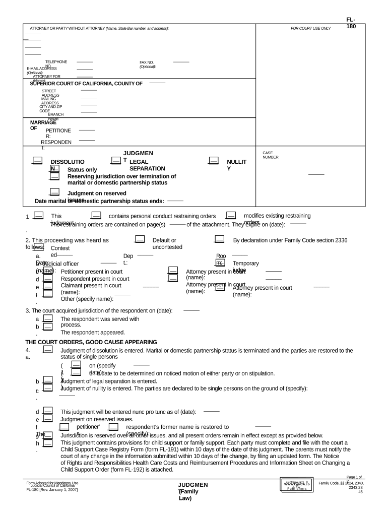 California Family Law  Form