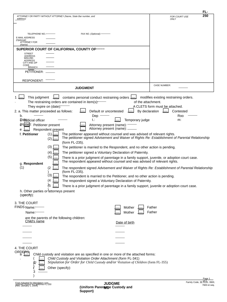 Ca Parentage Form