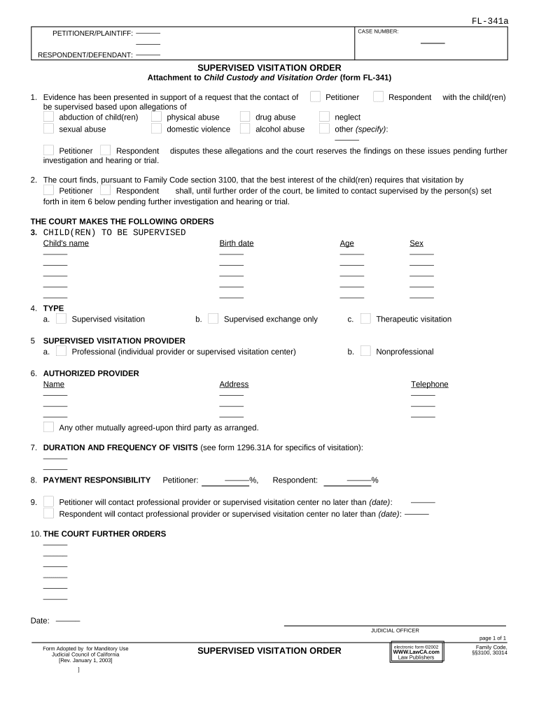 Supervised Visitation Form