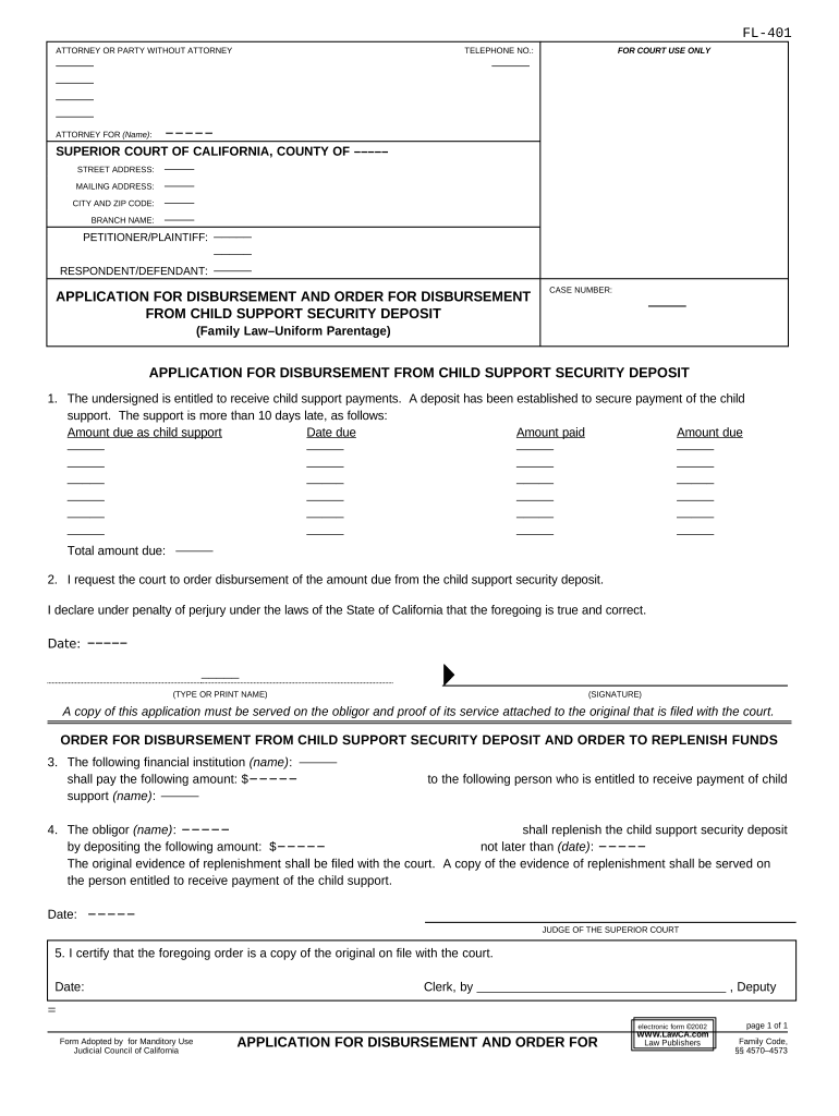 Ca Child Support  Form