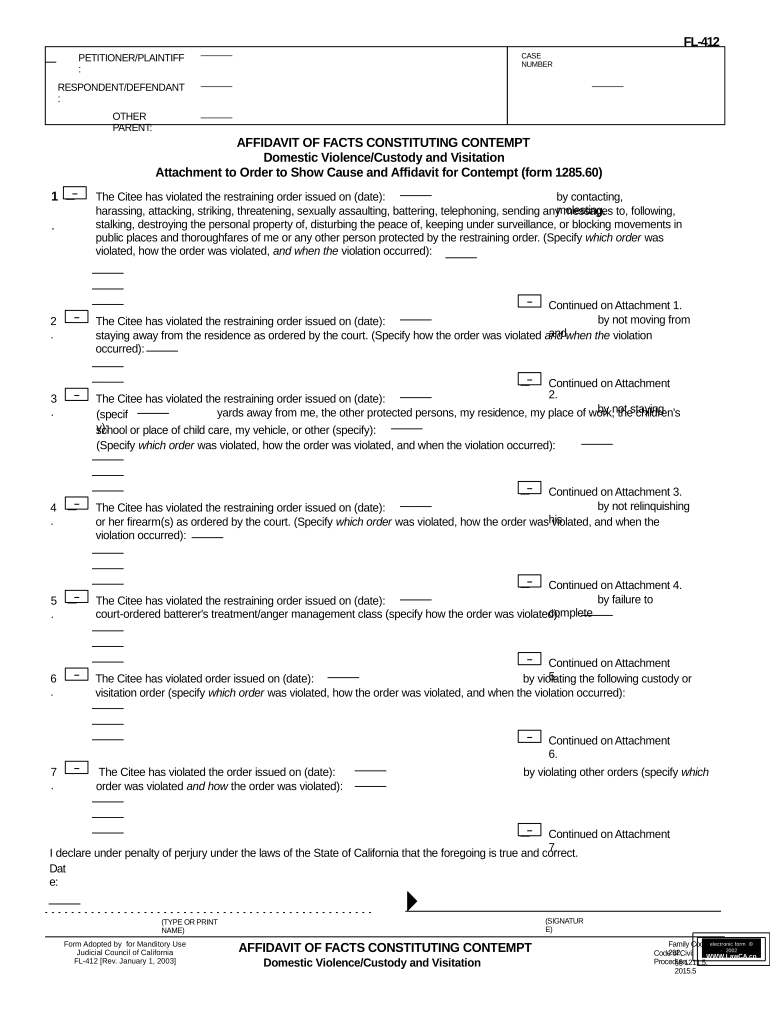 Contempt Court Form