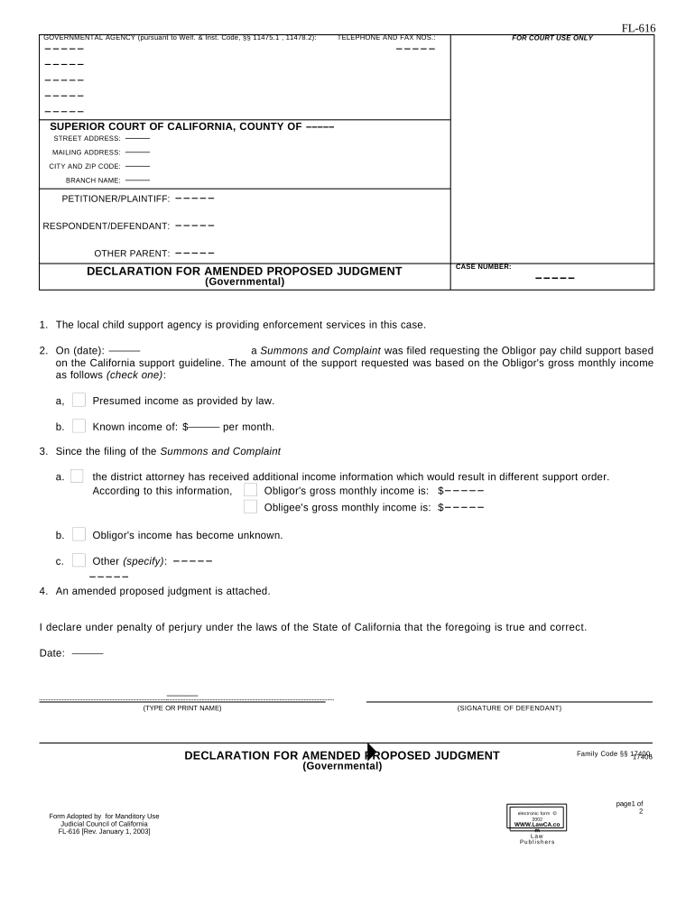 California Declaration Order  Form