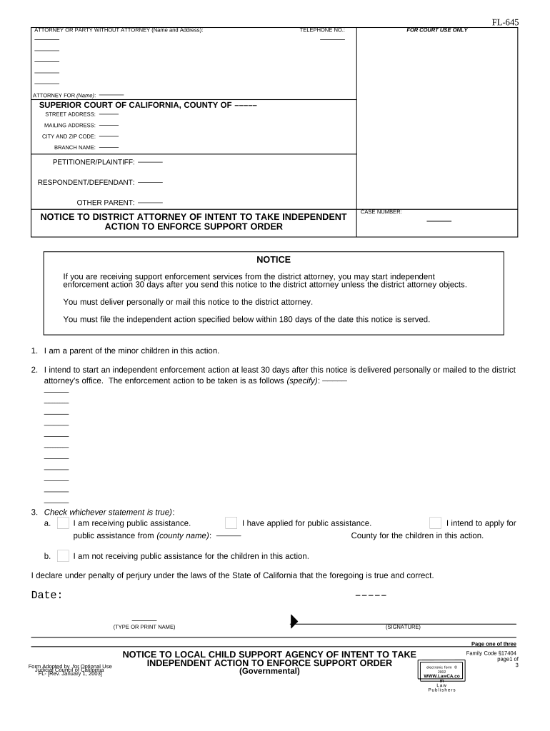Ca Child Support  Form
