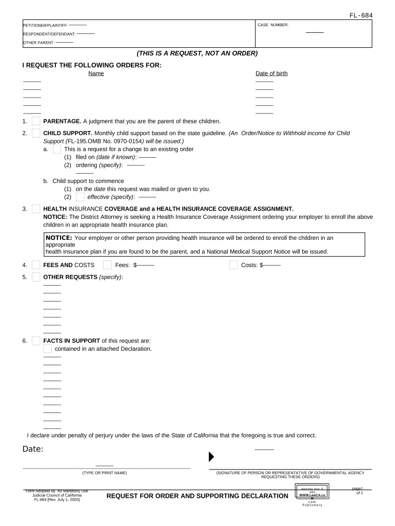 Order Declaration Form