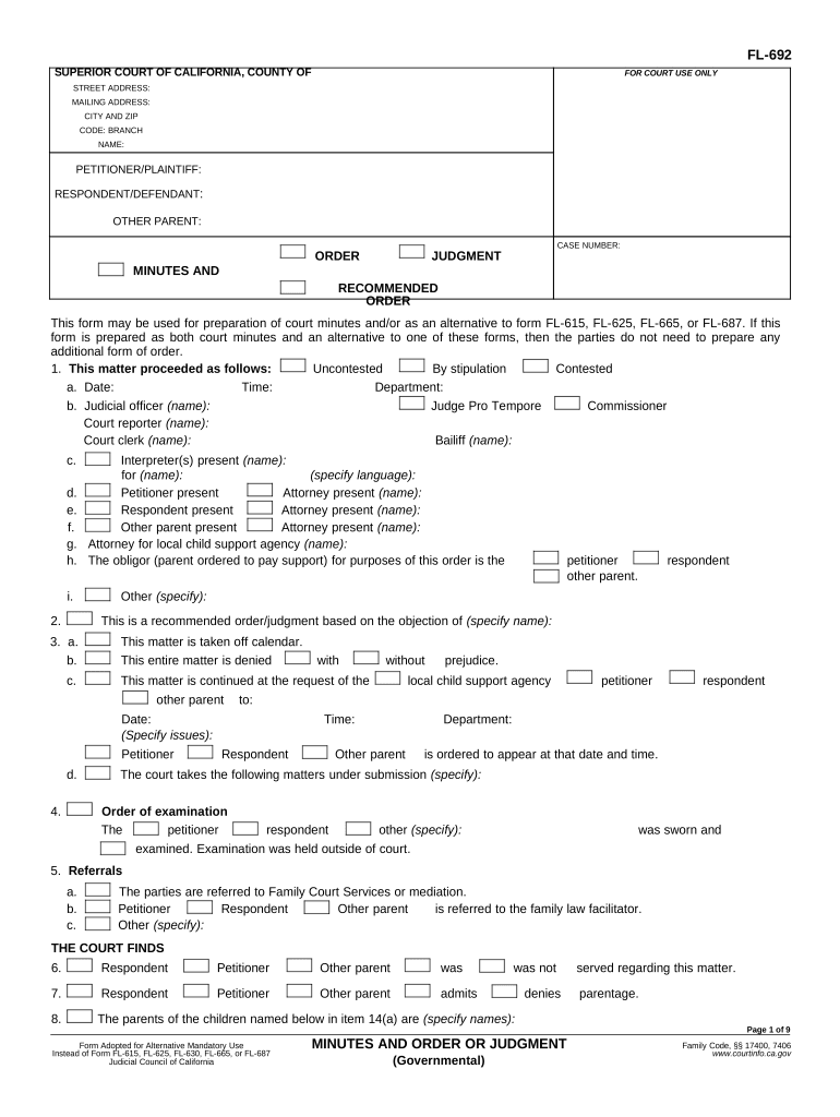 Minutes Order  Form