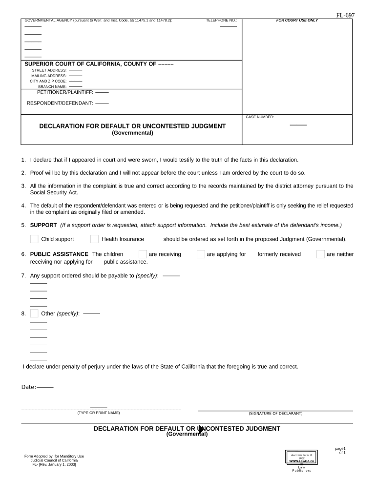 California Default  Form