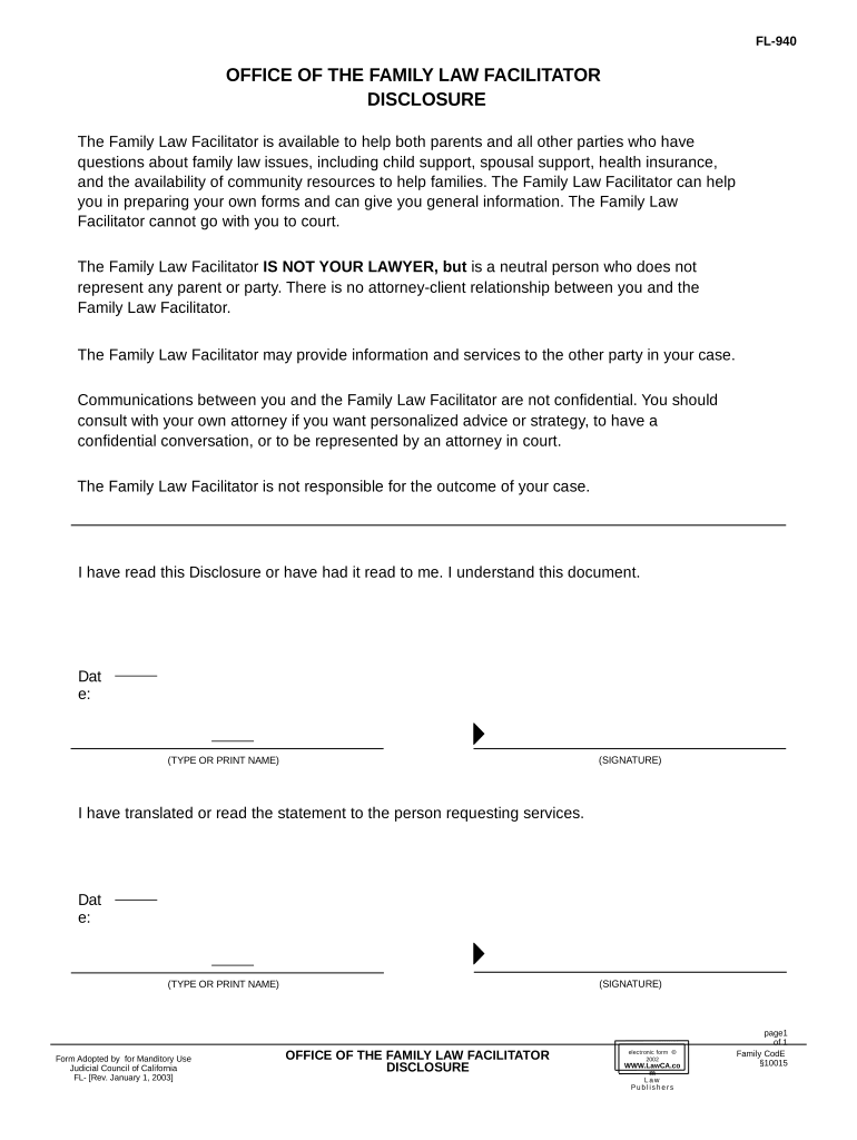 California Law Disclosure  Form