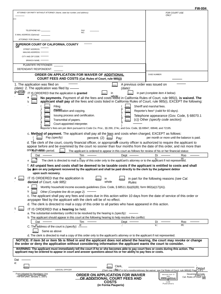 FW 004  Form