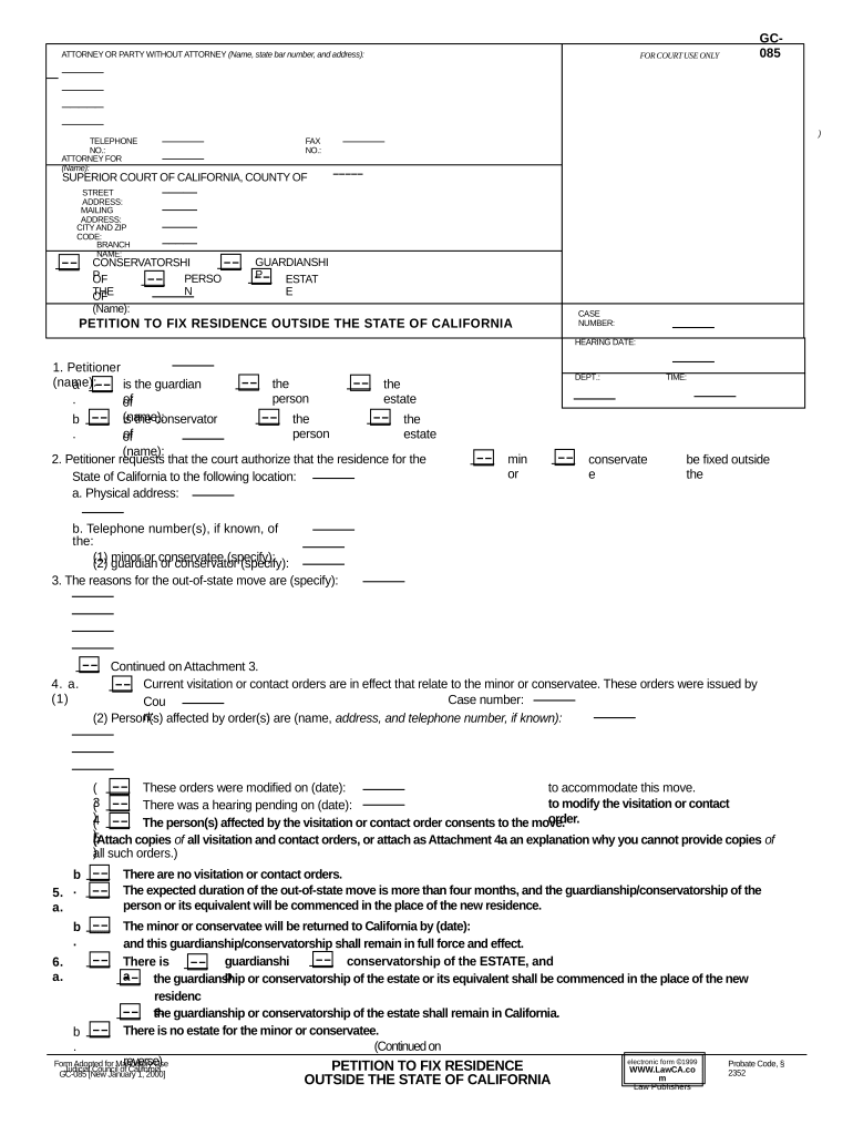 Residence State Ca  Form