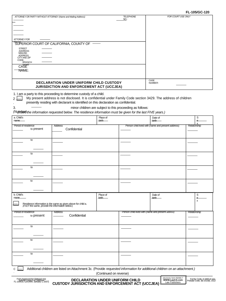 Ca Fl 105  Form