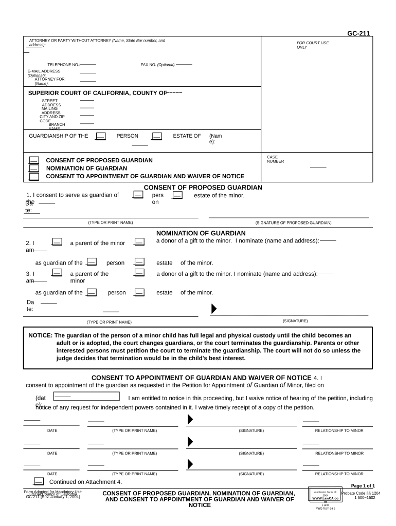 Guardian Nomination  Form