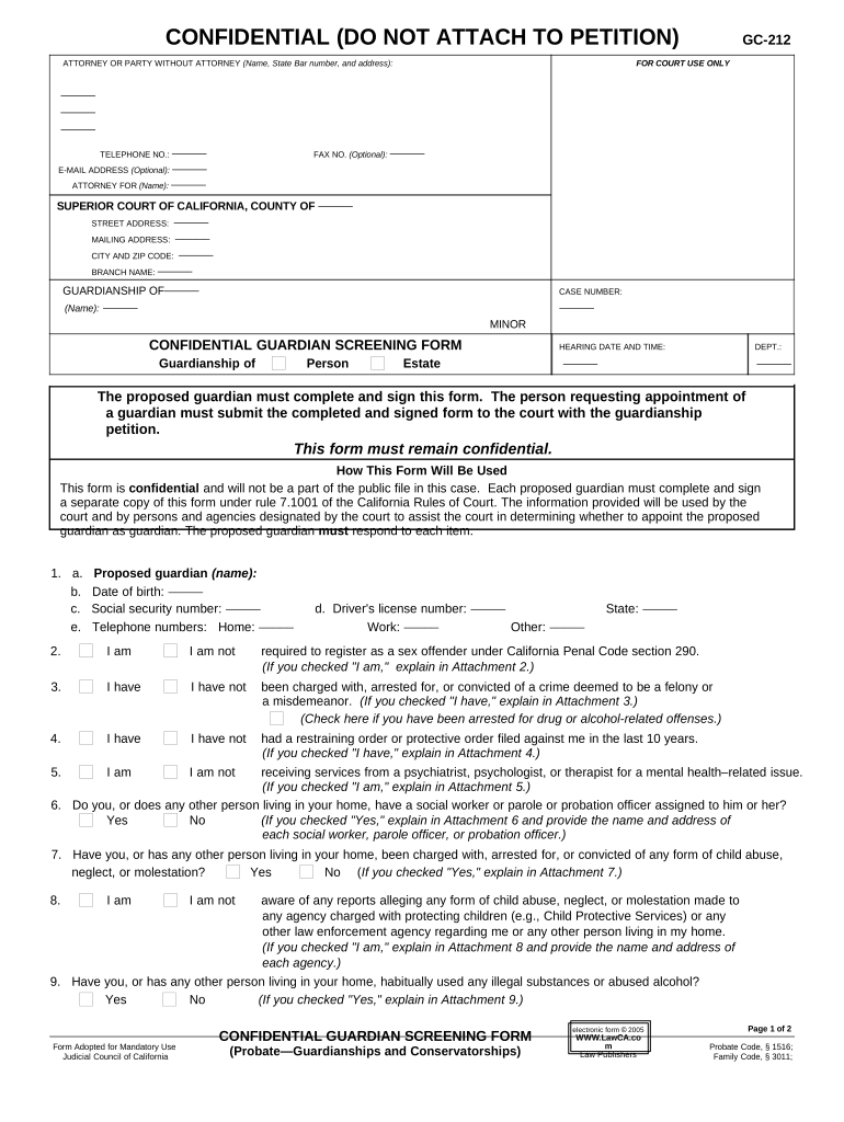 Ca Confidential  Form