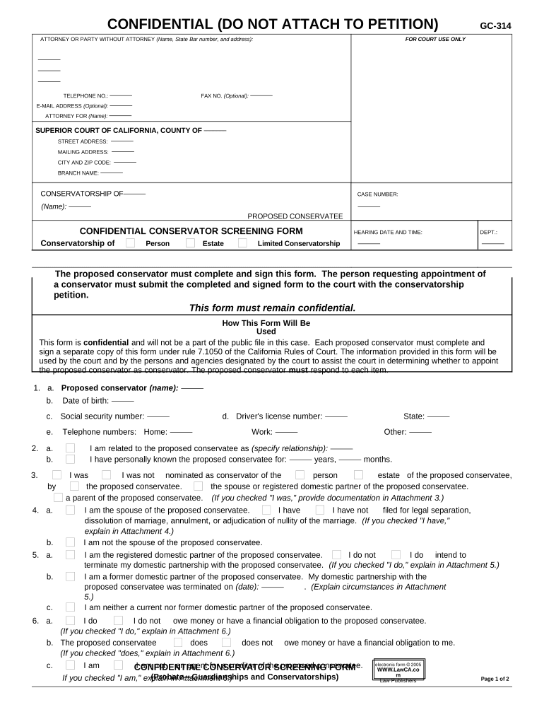 Conservatorship  Form