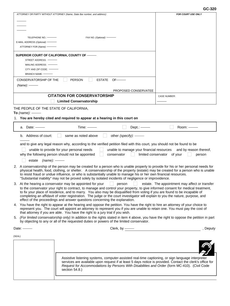 Conservatorship  Form