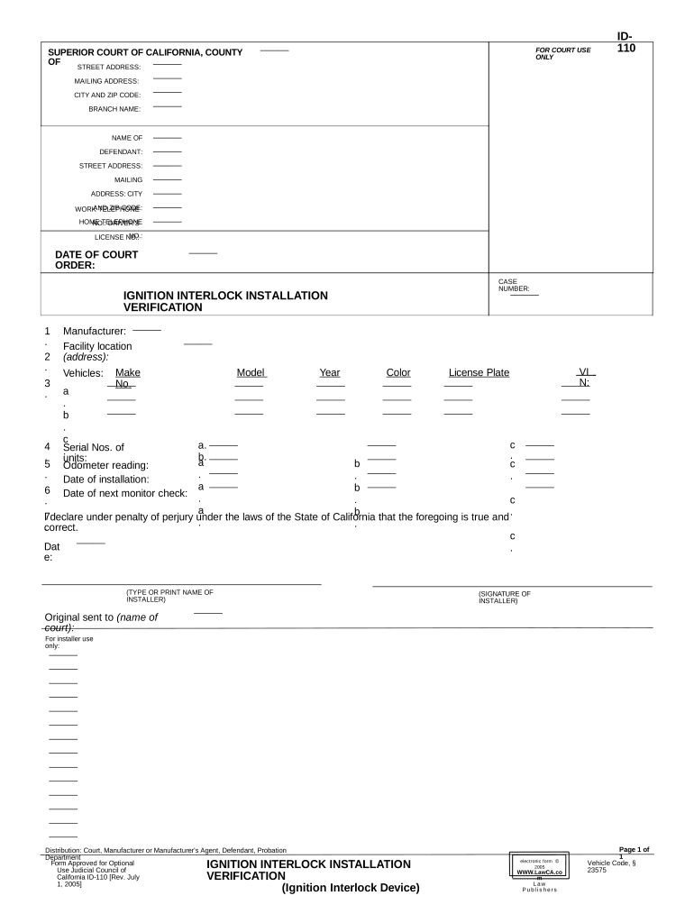 Ca Verification  Form