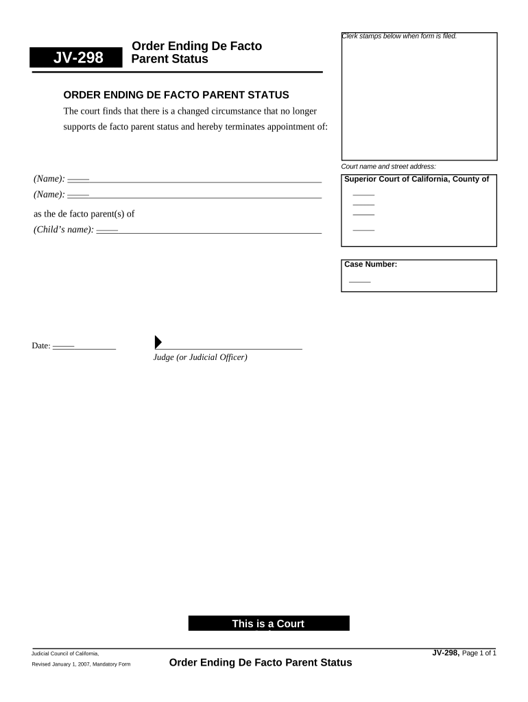 California Ending  Form