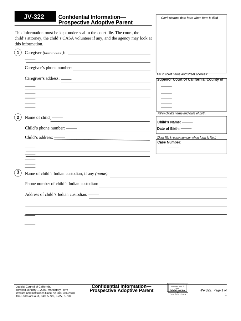 Prospective Adoptive Parent  Form