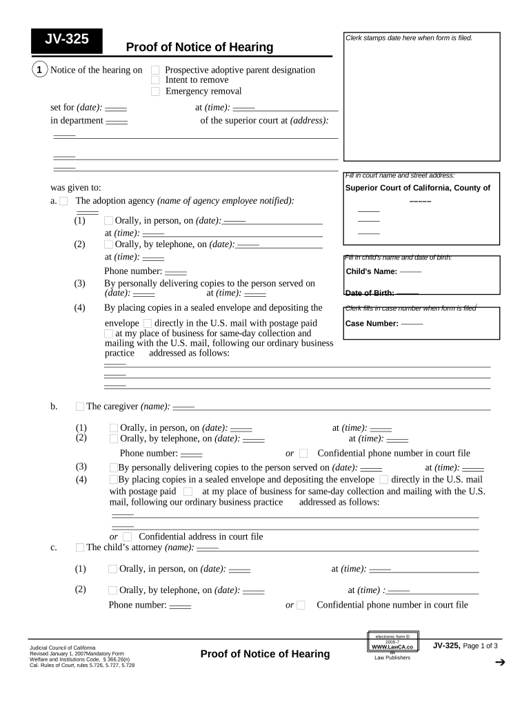 California Objection  Form