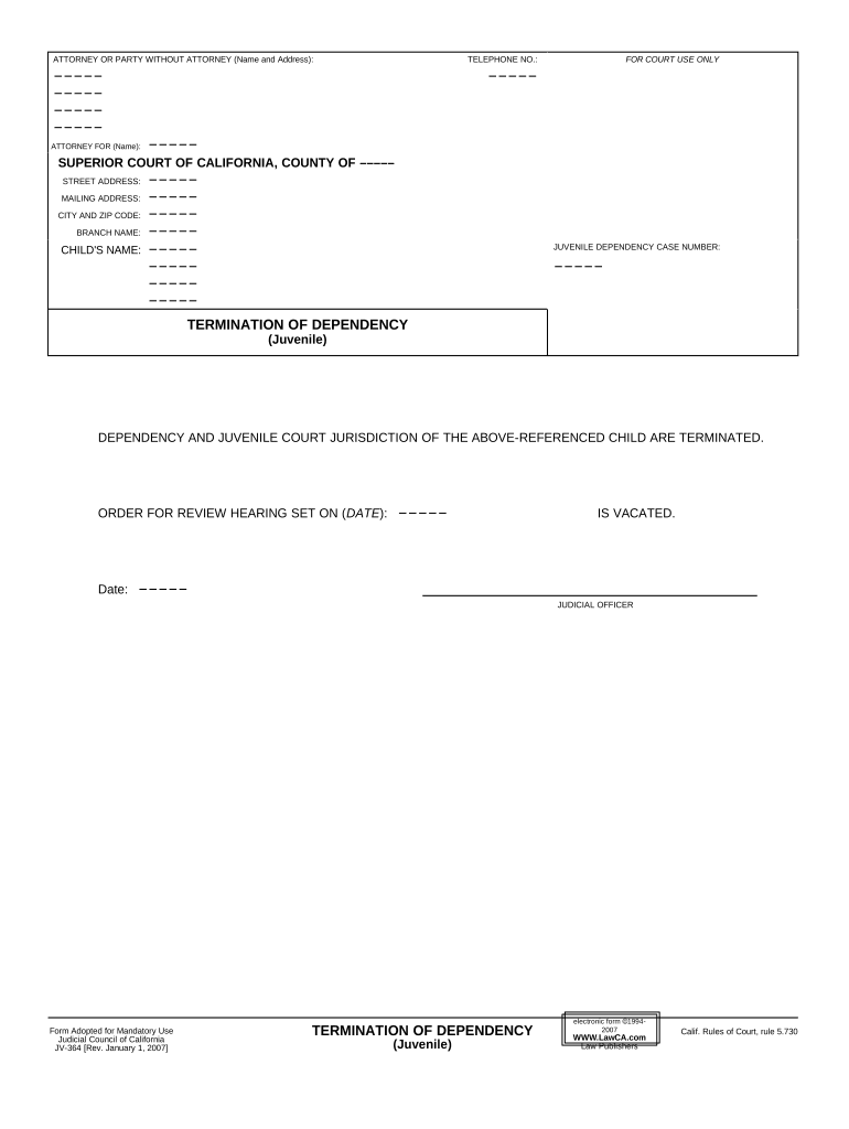 California Termination Form