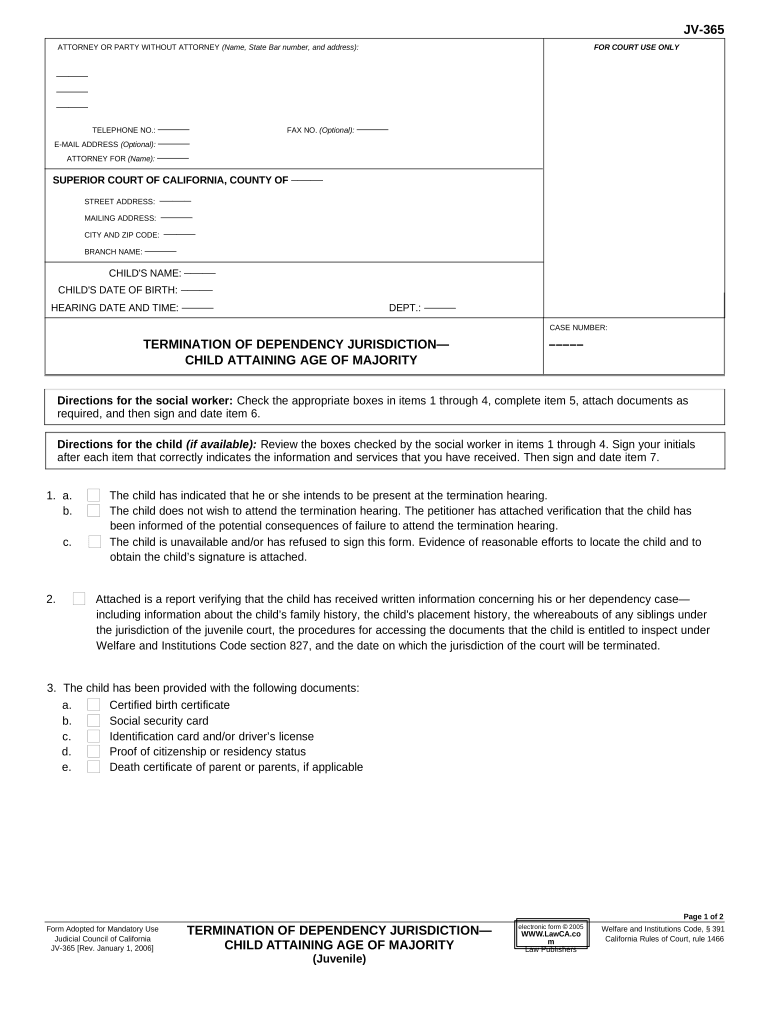 Ca Jurisdiction  Form