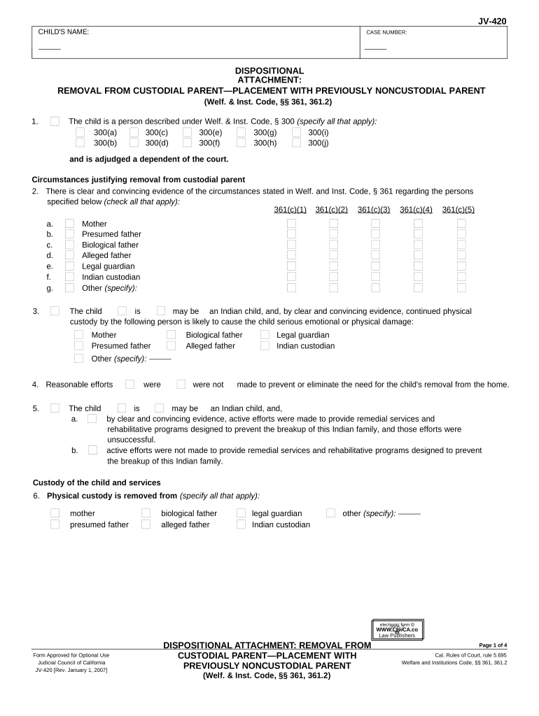 California Removal Form