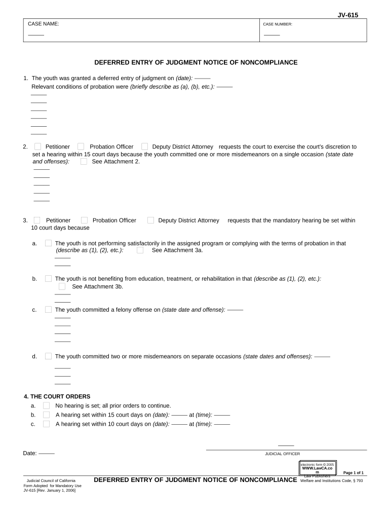 California Entry Judgment  Form