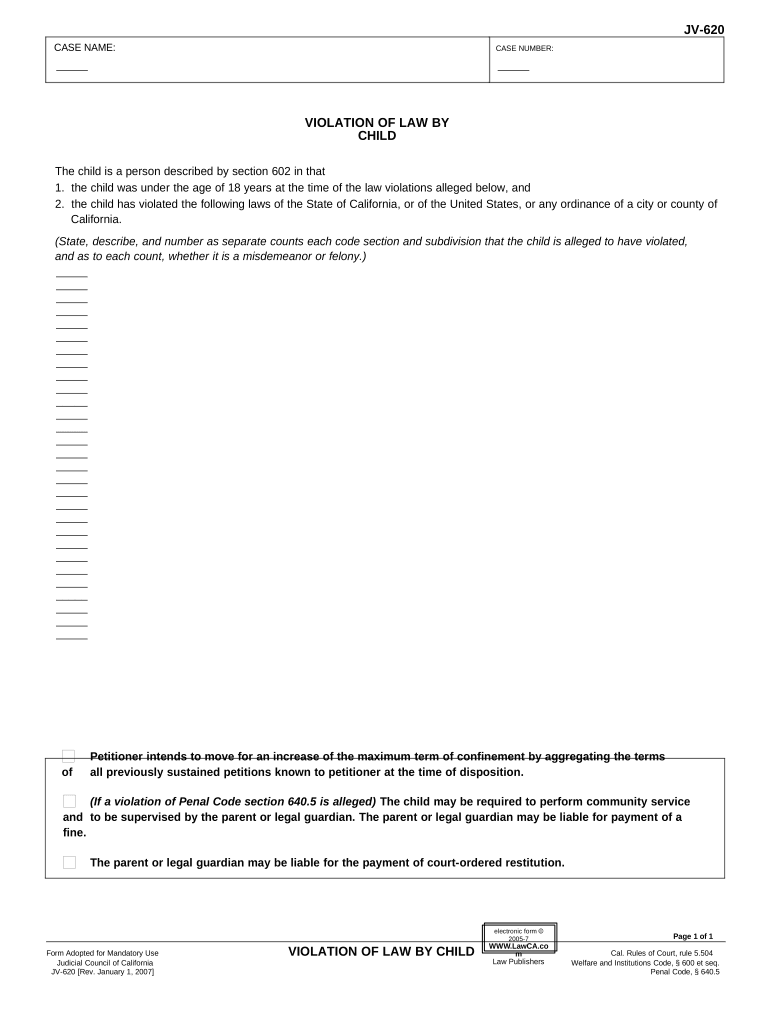 Ca Law Child  Form