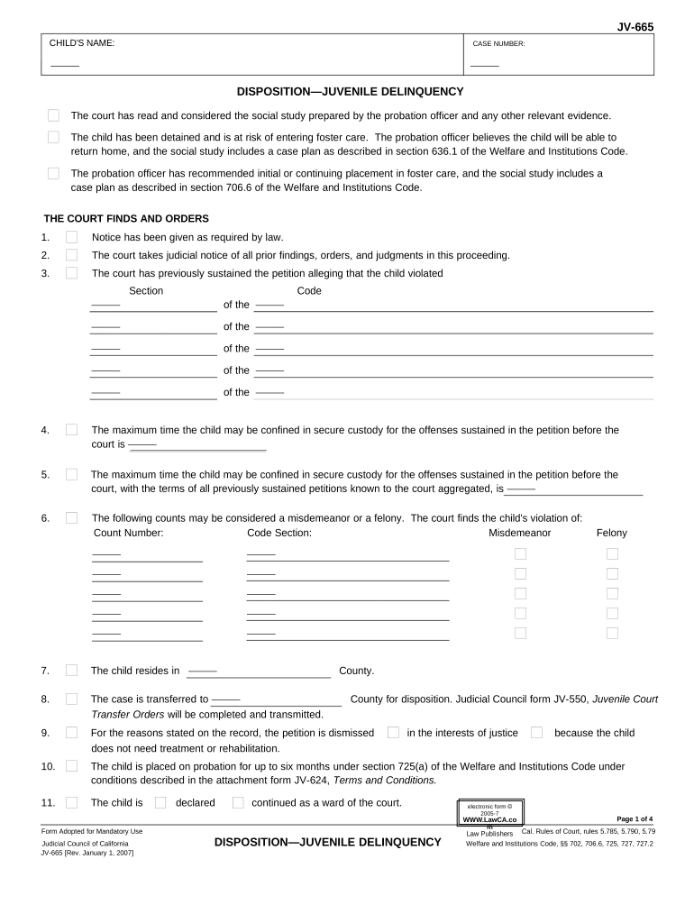 Juvenile Delinquency  Form