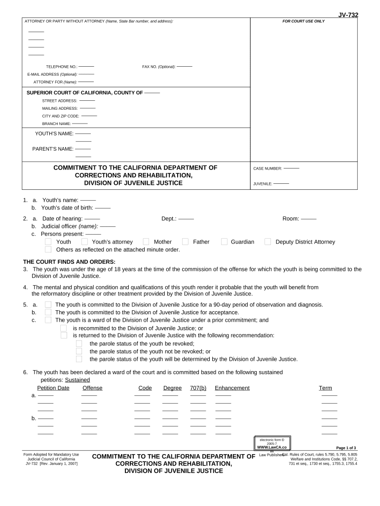 Department Corrections  Form