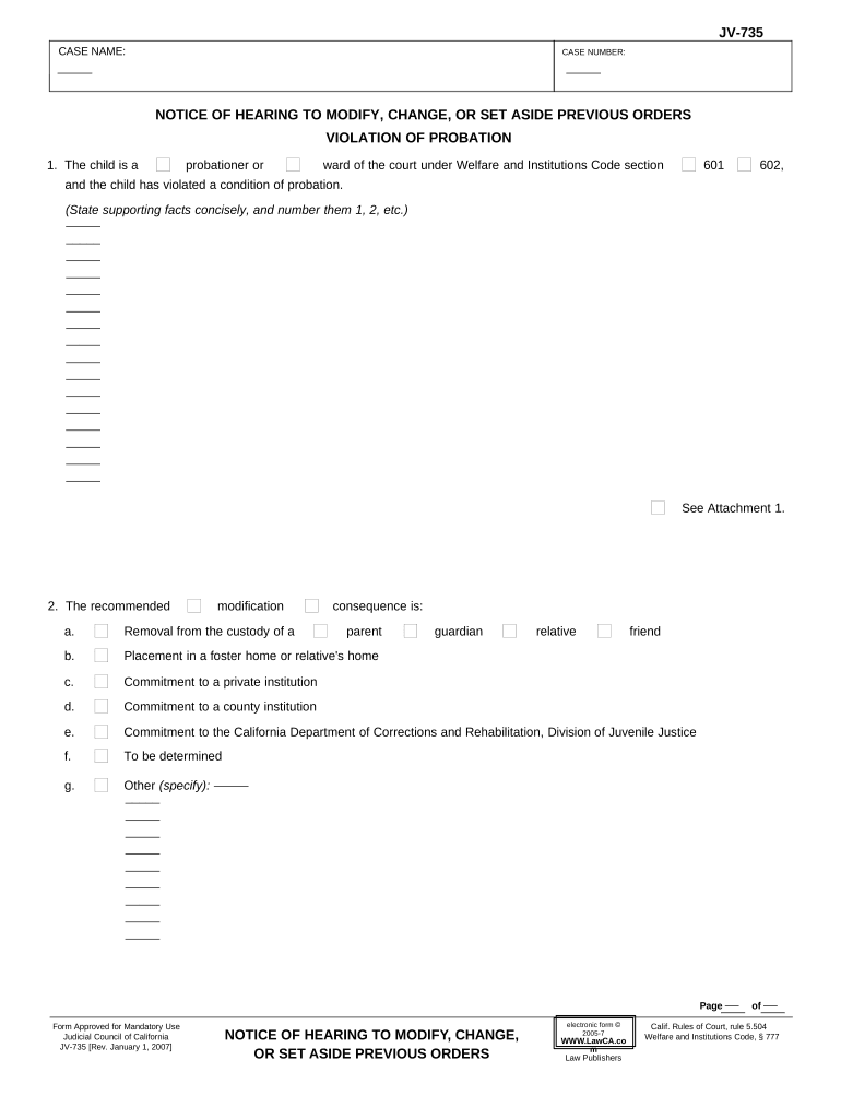 Ca Violation Probation  Form